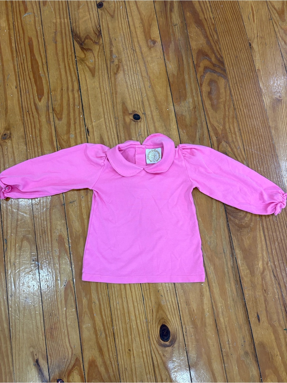 The Beaufort Bonnet Company Pink Peter Pan Collar Long-Sleeve Top